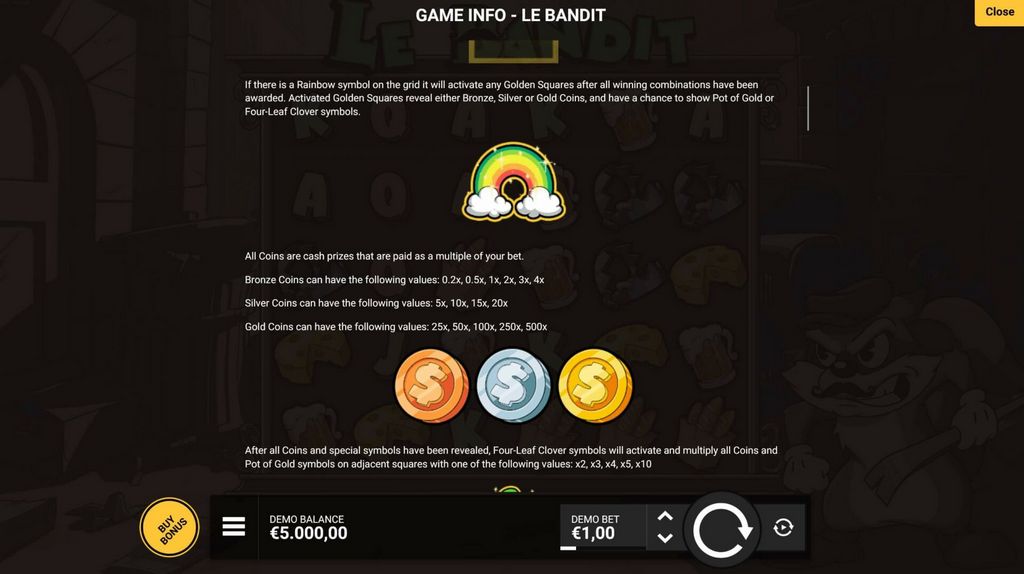 Le Bandit Slot (Hacksaw Video Gaming) – Kostnadsfri prøveversjon og spill videospill